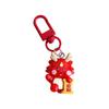 Dancing Lion Zodiac Dragon Keychain Resin Chinese Style Keyring Fashion Lion Dance Pendant  Couple