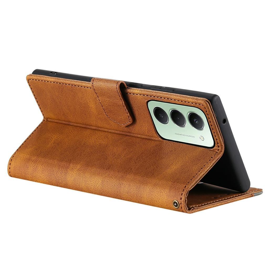 For Xiaomi Redmi 15 5G (Global) (169mm) Leather Case Splicing Stitching Wallet Phone Cover with Wrist Strap