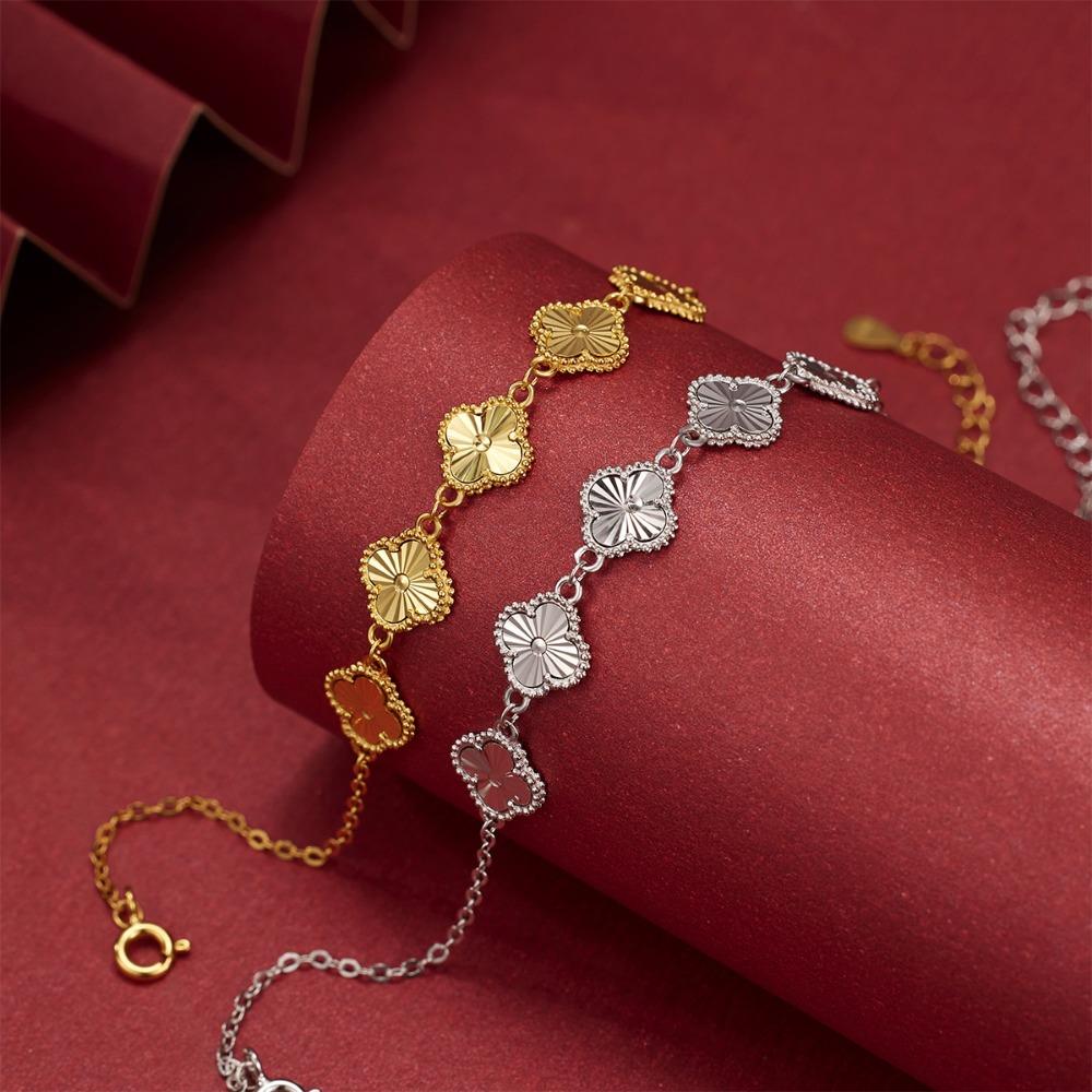 Lucky Four-leaf Clover Bracelet - Laser Glitter Fashion Jewelry for Women