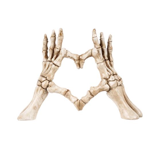 Skeleton Hand Figurine Halloween Gothic Love Heart Gesture Bone Hand