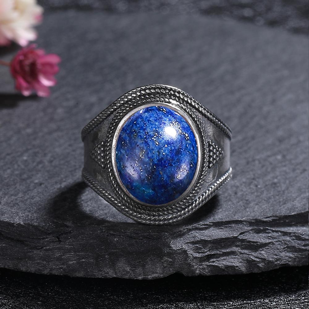 Vintage Purple Charoite Ring for Women Men Antique CopperPlated Engraved Oval Natural Stone Ring,Band Party Gift for Her Him