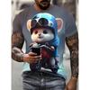 Cute Hamster Pattern T Shirt For Men Funny Cartoon Animal 3D Printed Tees Summer Casual Loose T-Shirts O-Neck Short Sleeve Tops