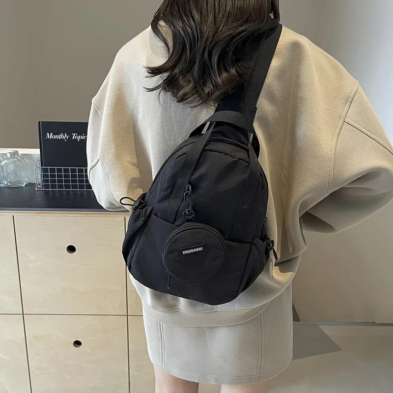 New Trendy, Simple, Large Capacity, Versatile, Fashionable Backpack, Dual-purpose Chest Bag, College Style Casual Women's Bags