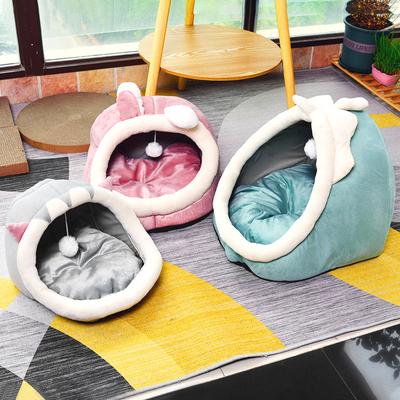 Casa de Gato para Todas as Estações Casa de Gato Semi-fechada Cama de Gato e Cama de Cachorro Mantendo Animais de Estimação Aquecidos no Inverno
