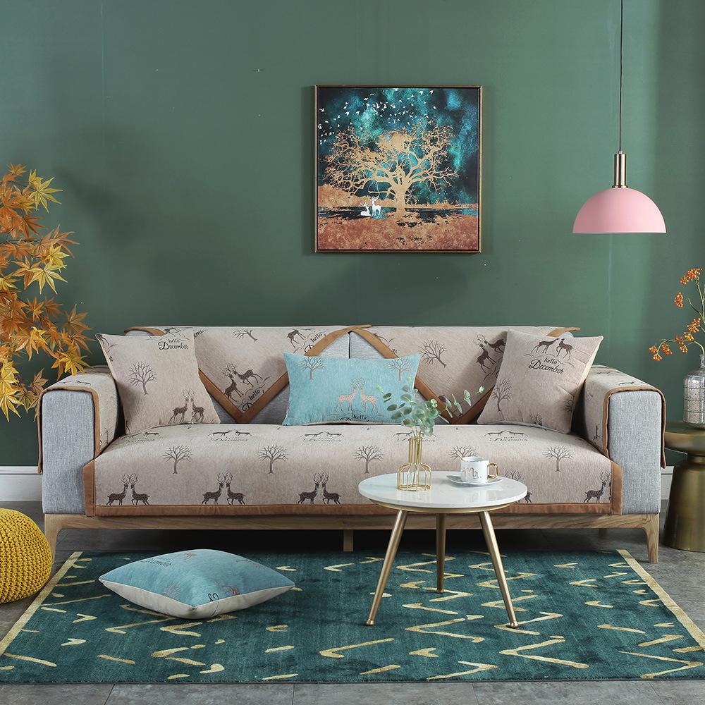 Nordic Small Sofa Cushion Seat Cover Four Seasons Non-Slip General Fabrics Modern Minimalist All-Inclusive Sofa Seat Cover Cover