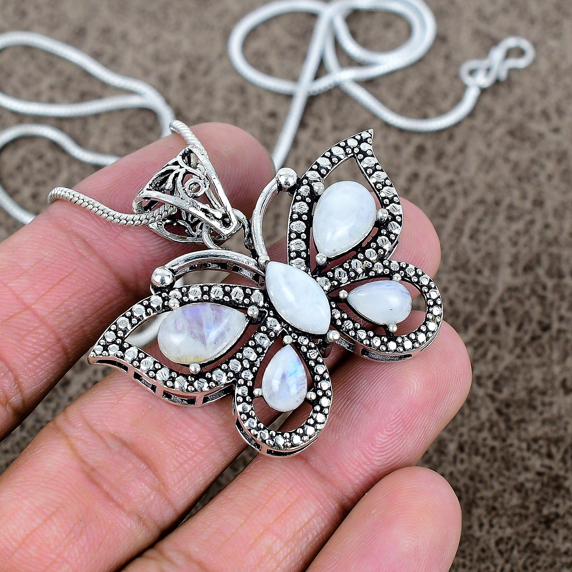 

Moonstone Gemstone Handmade 925 Sterling Silver Jewelry Pendant 1.65 KKG-308
