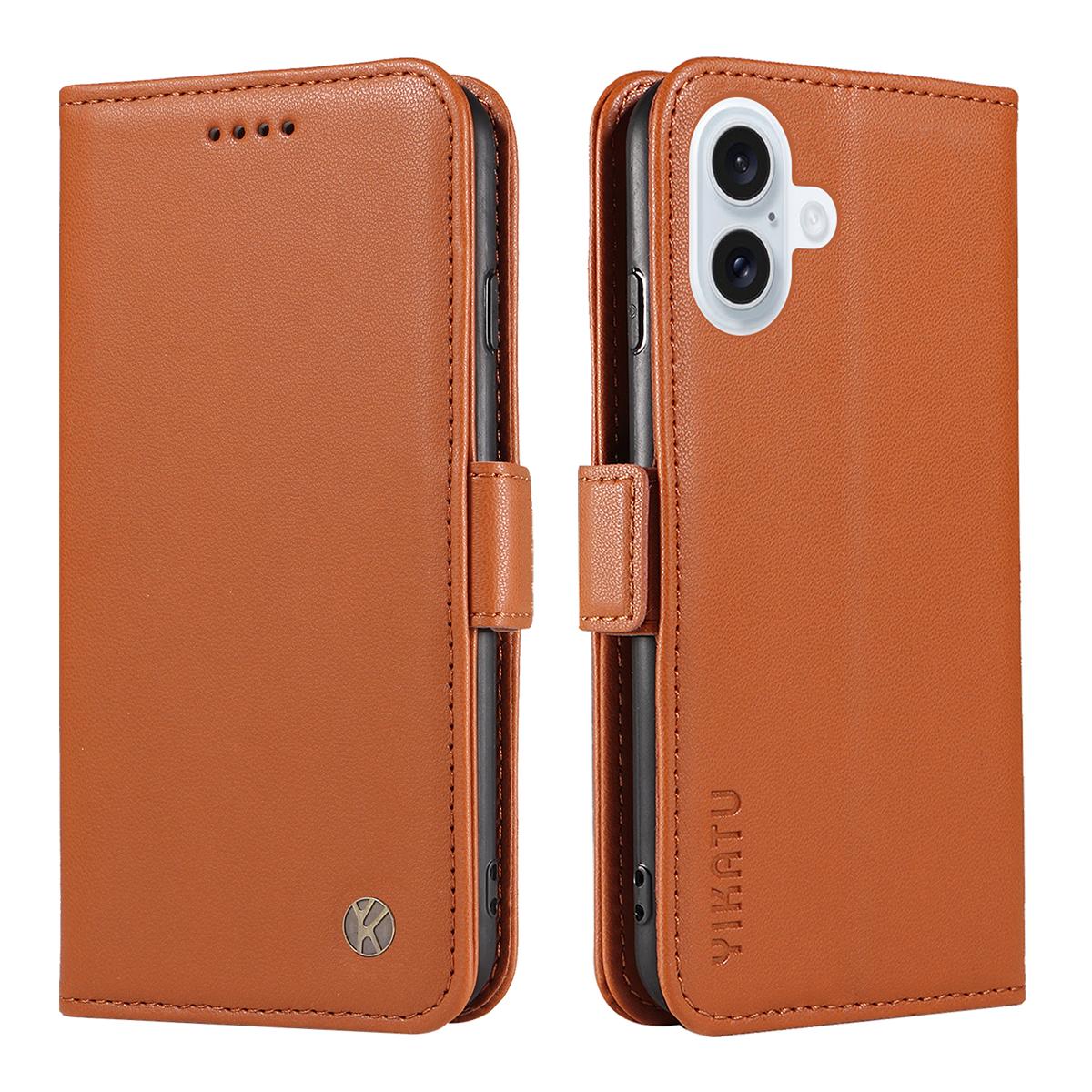 For iPhone 17 Wallet Phone Case YIKATU YK-003 Leather Stand Cover -  Light Purple C
