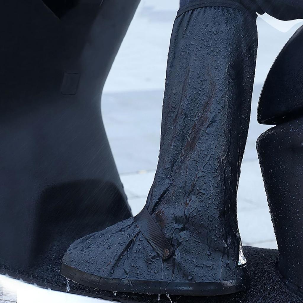 Waterproof Shoe Covers, Thickened Rain Boot Shoe Cover Reusable & Foldable Non-Slip With Reflector For Men Women