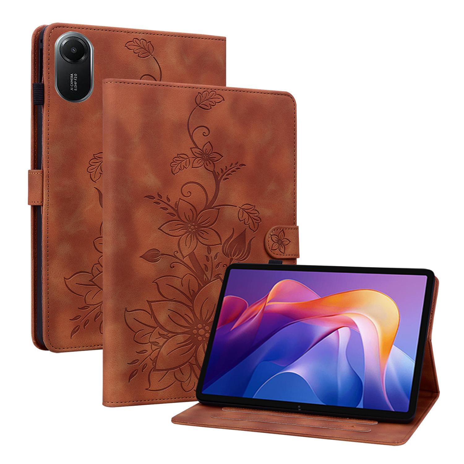 

Emboss PU Leather Stand Case for Xiaomi Redmi Pad 2 2025 11.0 Inch Model 25040RP0AG 25040RP0AI with Card Slots Cover Shockproof Redmi Pad 2 2025 коричневый
