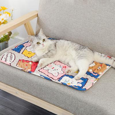 Pet Mat Cartoon Animal Printing Dog Sleeping Pad Summer Moisture-absorbing Non-Slip Cat Rest Cushion for Small Pets