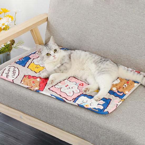 Covoraș pentru animale de companie, imprimare cu animale din desene animate, pernă de dormit pentru câini, pernă de odihnă anti-alunecare, care absoarbe umezeala, pentru animalele de companie mici
