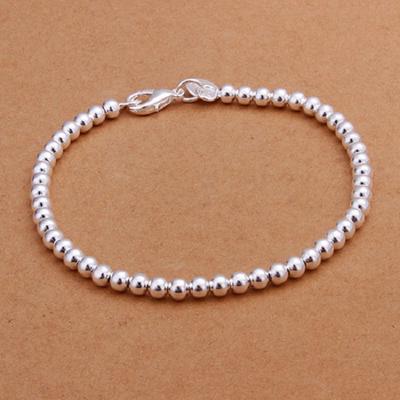 Bracciale rigido con ciondoli alla moda da donna, braccialetto con perline da 4 mm, regalo di Natale