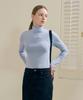 BASIC HOUSE Women'S Stretch Turtleneck Long Sleeve T-Shirt Blue Lats0218