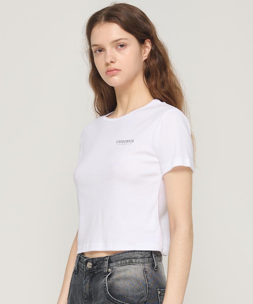 CARGOBROS FOR WOMAN Essential Logo Short Sleeve T-Shirt (White)