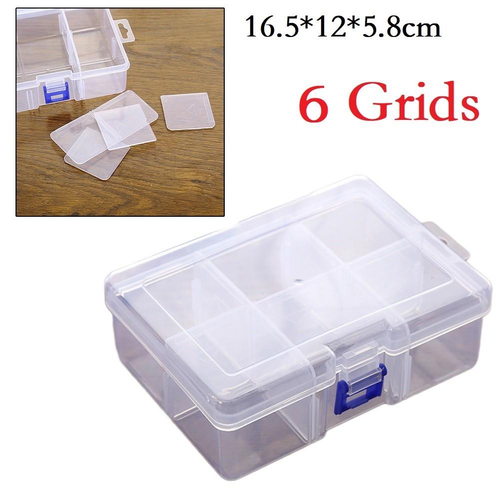 Clear Visibility Adjustable Storage Box Compartment Case Plastic Organizer