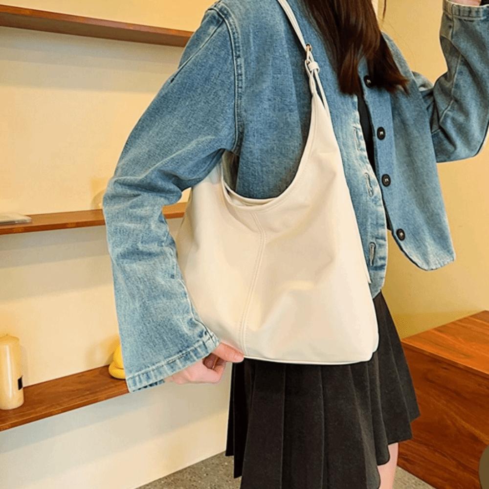 PU Vintage Tote Bag Large Capacity Commute Shopping Bag Portable Women's Shoulder Bag  Shopping