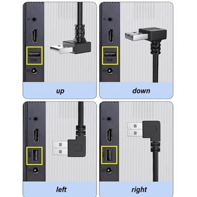 USB 2.0 Extension Cable Male To Female 90 Degree Angled Line Supports Charging and Data Transfer for Various Devices