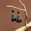 Retro Baroque Court Style Tassel Earrings with Colorful Gem Inlays