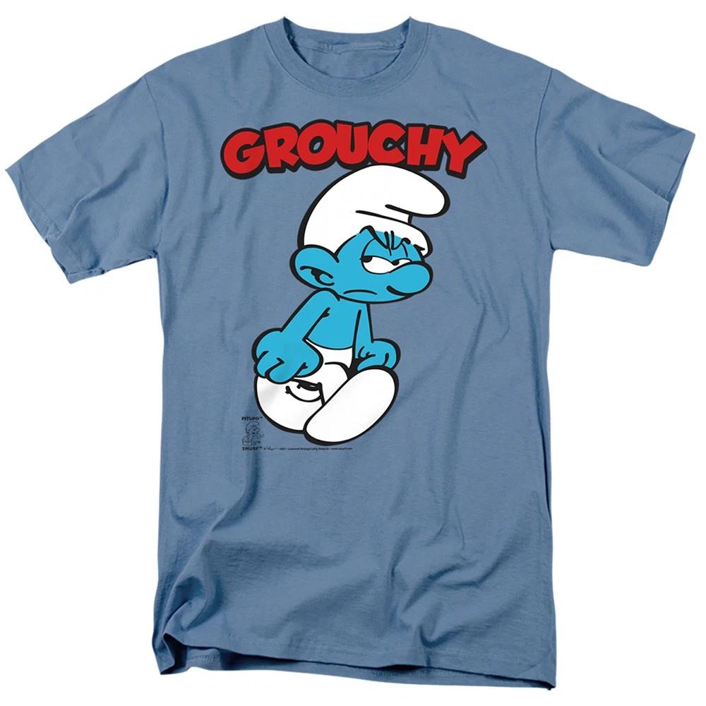 The Smurfs - Grouchy - Unisex Short Sleeve Children s T-shirt - Blue 150