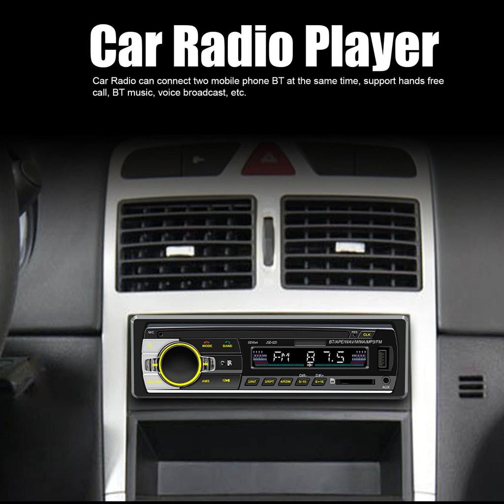 Car Radio Player, Car Stereo Receiver with LED Display, USB 2.0 Input Player, Bluetooth