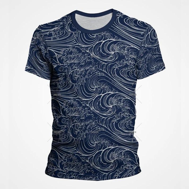 

Water Ripples Waves 3D Printed T Shirt For Men Fashion Vacation Surfing Sport Streetwear Casual Funny Tee Tops 6XL