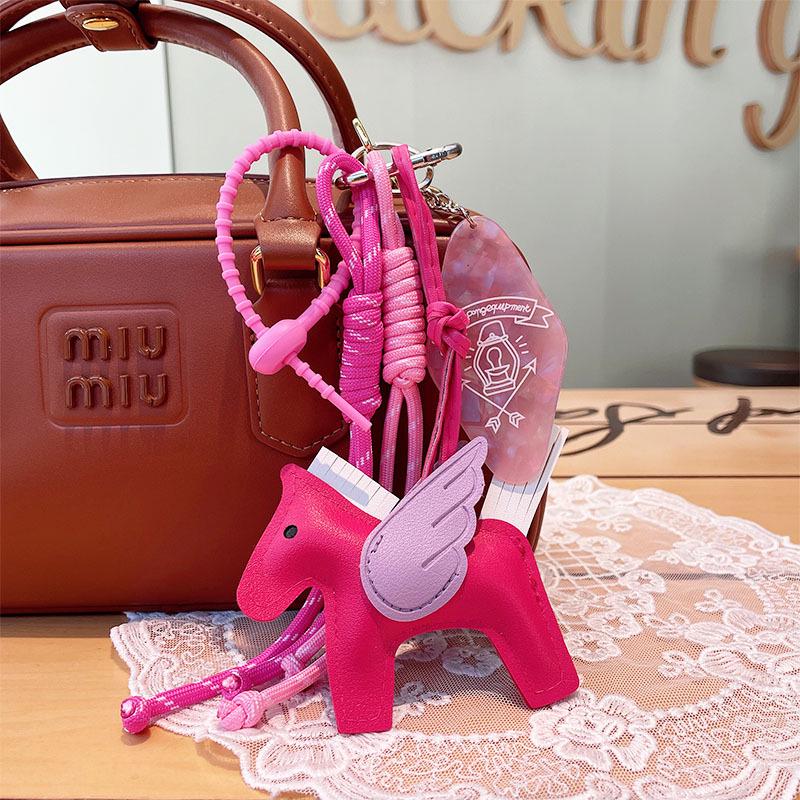 Retro Taxvalp Nyckelring med Miu-stil Chokladflätad Repsnodd