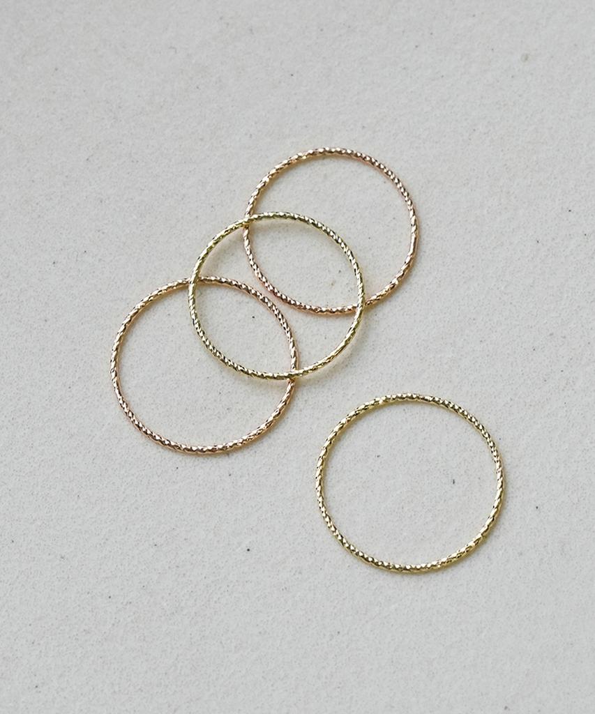 Alleun 14K 18K Cut Twist Gold Ring Layered Precious