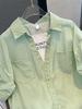 New Striped Two-in-One Short-Sleeve Cotton Shirt with Lapel - Summer Design