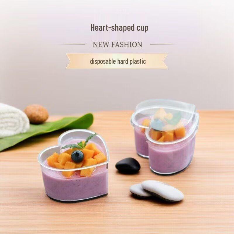 Bright Island Mini Heart-shaped Disposable Mousse Dessert Cups