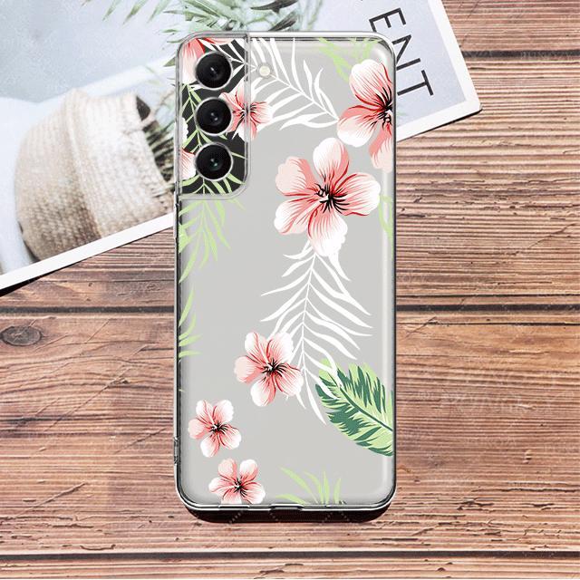 

Прозрачный чехол с милым белым кроликом и цветком для Samsung Galaxy S23 S22 S21 S20 Fe Ultra S10 S9 S8 Plus 10e S10lite Note 10plus 20ultra Samsung S20 5G