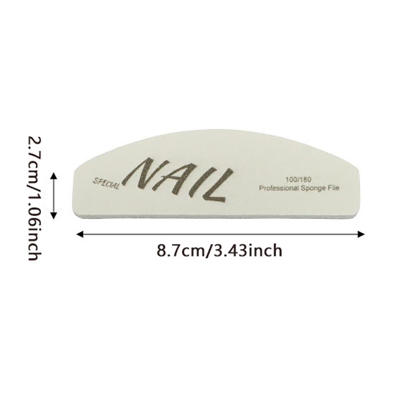 1Pcs Mini Nail File Buffer Double Sided Grit 100/180 Emery Board Manicure Tools For Nail Grooming/Styling Acrylic Nails