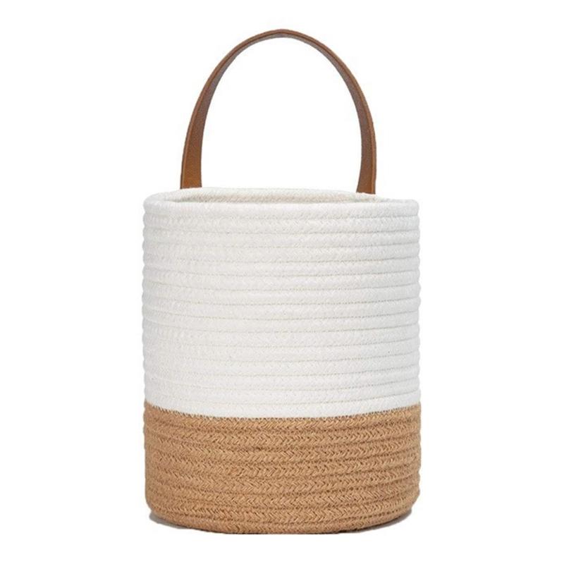 Imitation Rattan Wall Hanging Baskets Plant Chlorophytum Handmade Artificial Flower Vase Single Rope Planter Baskets