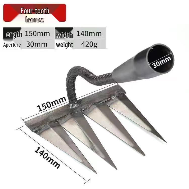 Six-Tooth Manganese Steel Rake: Mini Hoe for Weeding and Soil Loosening