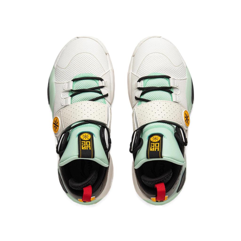 Li Ning Kids Basketball All City 8 Soft Comfortable Fashionable Versatile High-Top Basketball Shoes Kids sneaker Champagne-White YKBS114-15