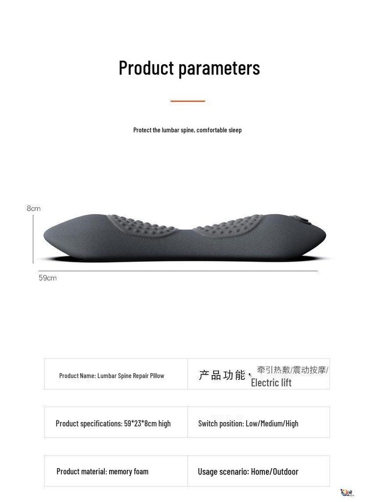 Grensoverschrijdend Engels Lendensteunkussen: Taillekussen met verwarming voor slaap en massage