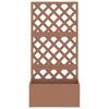 Flower Boxes with Trellis 2 Pcs Brown 65x33x135 Cm WPC