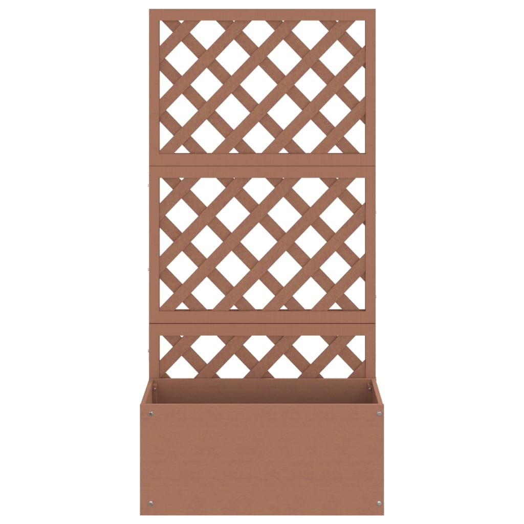 Flower Boxes with Trellis 2 Pcs Brown 65x33x135 Cm WPC