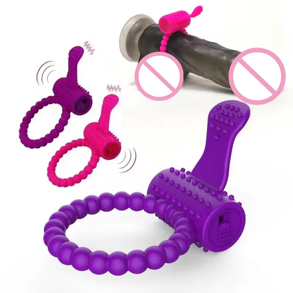 Cock Rings Vibrator Clitoral Stimulator Orgasm Lock Vibrating Penis Ring for Man Delay Ejaculation Erotic Sex Toys For Couple