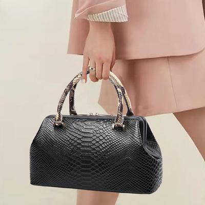 Top Layer Cowhide Single Shoulder Pillow Bag Boston Large Capacity Genuine Leather Crossbody Bag for Women