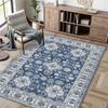 Bohemian Vintage Area Rug Washable Soft Ethnic Style Floor Carpet Non‑Slip Decor Rug for Living Room Bedroom Kitchen Home