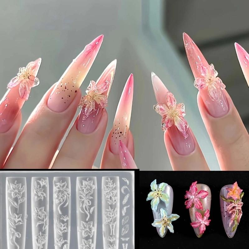 1Pcs Sea Shell Starfish Goldfish Koi Fish 3D Acrylic Nail Mold Summer Sea Coral Flower Butterfly Diy Silicone Mold Nail Art Mold