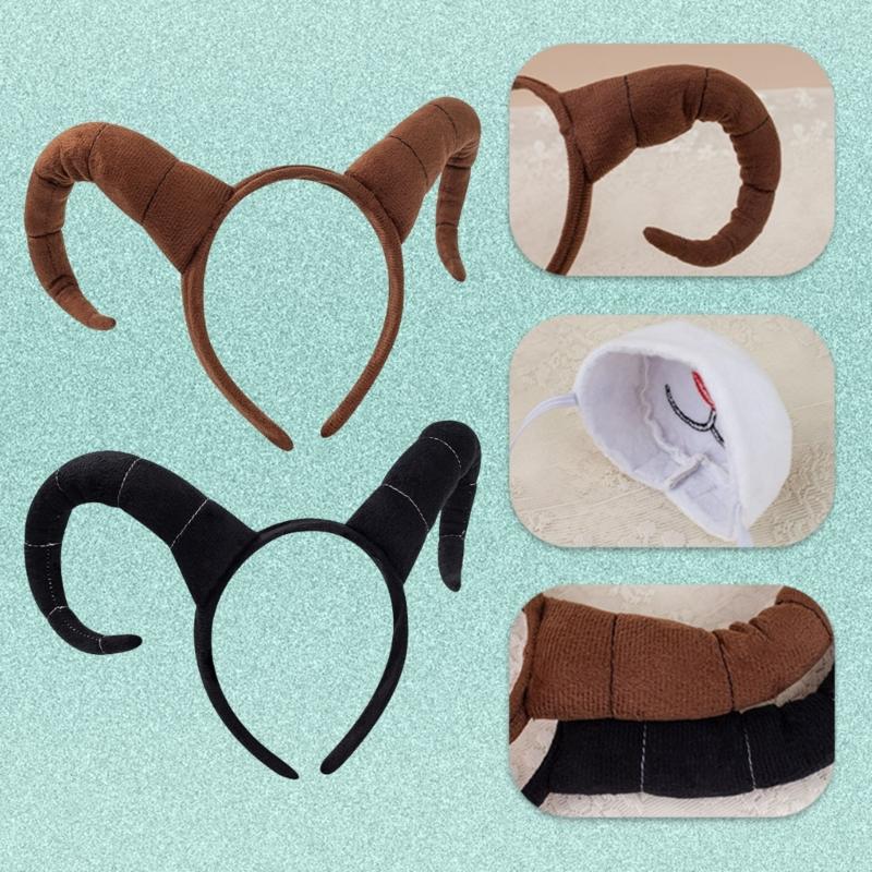 Set Costume Antilope 4 Pezzi Fascia con Orecchie di Antilope Coda Naso per Festa di Halloween Natale Costume Cosplay Animale per Bambini