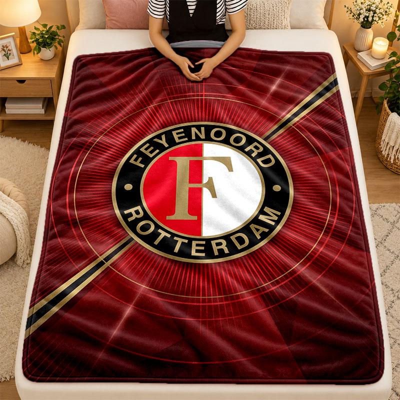 Flannel BlanketFeyenoord Warm Soft Throw Blanket for Indoor Sofa Bed Living Room Use