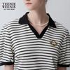 Teenie Weenie Women's Striped V-Neck Knit Polo Dress