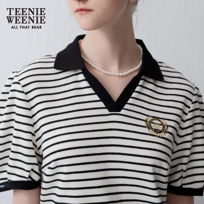 Teenie Weenie Women's Striped Knit Polo A-Line Dress