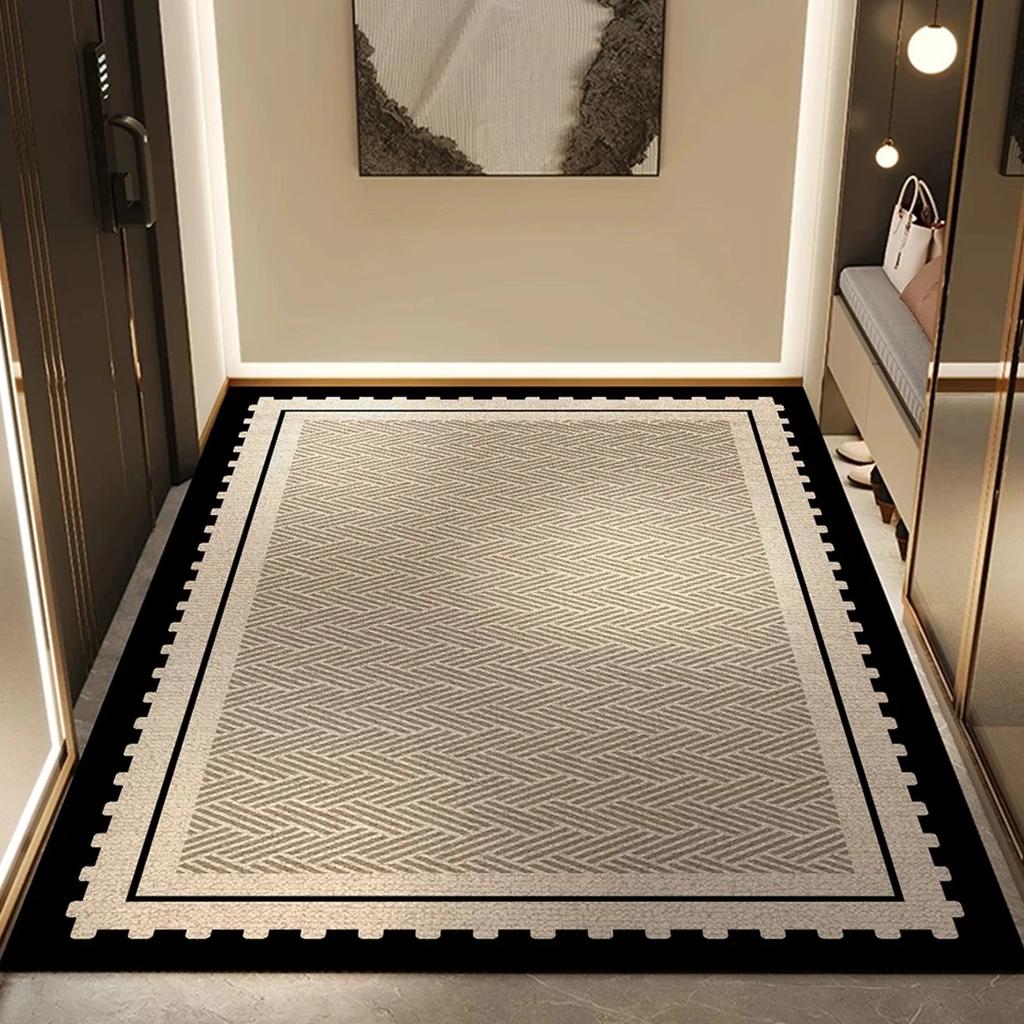 Wabi-sabi Striped Entrance Doormat Rug Non-slip Welcome Mats Dirt Trapping Washable Corridor Carpet Entry Door Mat Home Decorate