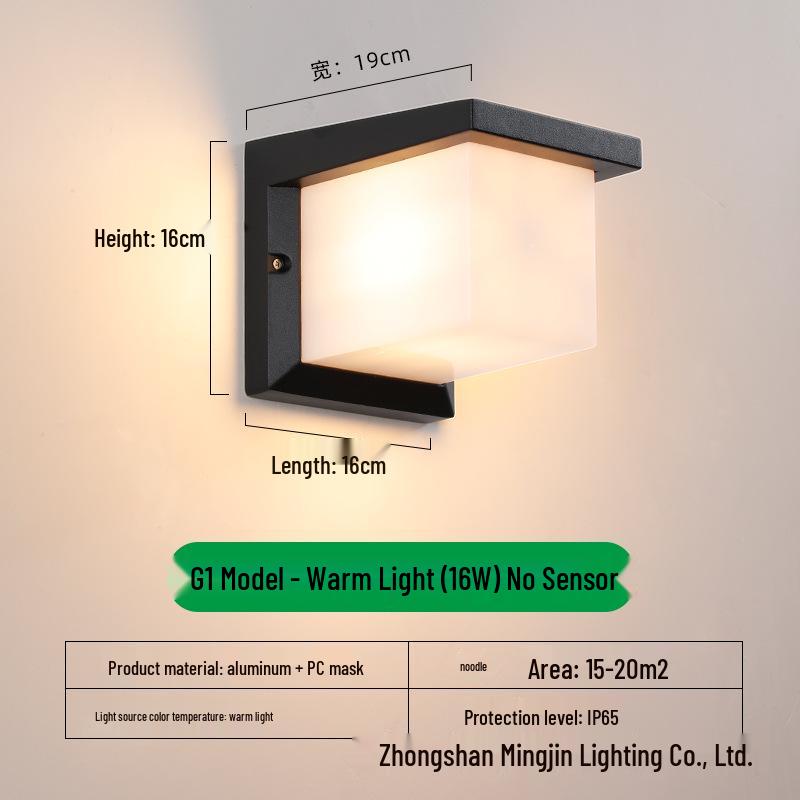 LED Waterproof Outdoor Wall Light for Balcony, Corridor, Courtyard, and Garden