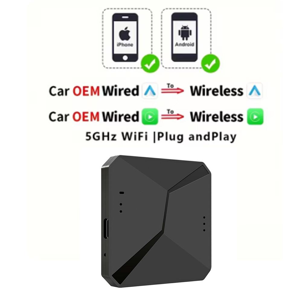 

Смарт-донгл 2-в-1 Беспроводной адаптер CarPlay Android Auto 5G WIFI Для iPhone Android телефона Для Volvo Benz Mg Kia Chery VW