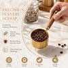 8Pcs Wooden Handle Measuring Spoon Set Gold Brown Baking Measuring Tool  Home Kitchen