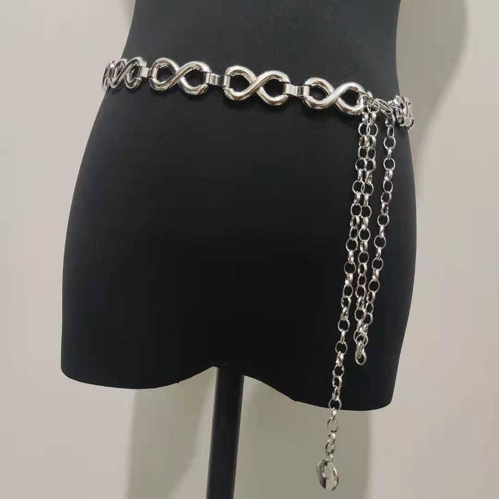 Ladies' 8-character Metal Chain Splicing, Simple and Fashionable Style Dress Decoration Style